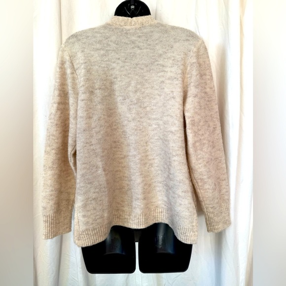 Croft & Barrows Women's Sz PM Cable Knit Casual Oatmeal Cardigan Sweater - Picture 2 of 6